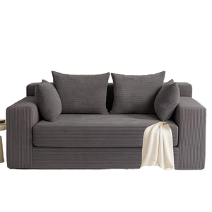 नोवा ग्रे कॉर्डरॉय कपड़े लोवेसट फर्श तह सोफे बिस्तर अपार्टमेंट रहने वाले कमरे मॉड्यूलर सेक्शनल सोफे स्पंज भरने सोफा - Product Image 1