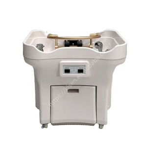 KISEN Bac à shampoing portable de luxe moderne sans tuyauterie, lavabo sans conduites en ABS durable et cuir synthétique pour salon de beauté - Product Image 1