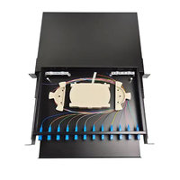 Panel de Conexiones de Fibra Óptica 1U SC, Cajón Óptico de Modelo Único LC para Servidor en Rack, ODF de Fibra para FTTH, Panel de Conexiones de Fibra Tipo Cajón