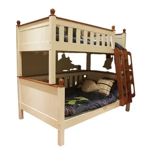 Los niños muebles de dormitorio de los niños cama Venta caliente precio razonable de madera de 1 Set moderno con escritorio y armario atractivo