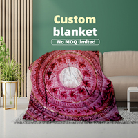 Couverture polaire imprimée style Noël à prix réduit, en flanelle, personnalisable, chaude, vente en gros