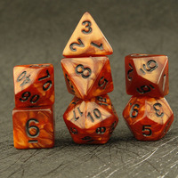 Jeu de dés en plastique marron pailleté de haute qualité Jeu de dés personnalisé