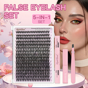 Cils individuels en grappe style latino DIY, 12-18mm, volumineux, effet dramatique, look audacieux - Product Image 1