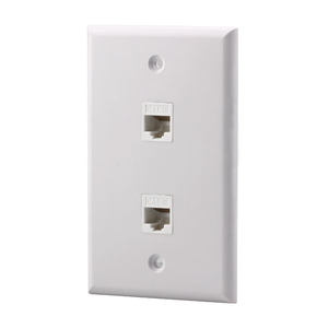 Plaque frontale murale blanche Offre Spéciale à deux bandes de 120mm avec deux prises <span class=keywords><strong>Rj45</strong></span> <span class=keywords><strong>ou</strong></span> <span class=keywords><strong>Rj11</strong></span> plaque frontale murale - Product Image 1