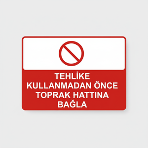 Home Decoration <b>Vinyl</b> Sticker Danger Connect to Ground Before Use - Product Image 2