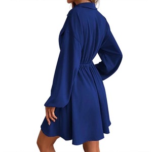 Nouvelle robe d'automne <span class=keywords><strong>2022</strong></span> décontractée, polyvalente, sexy, style banlieue, taille fermée, couleur unie, douce - Product Image 6