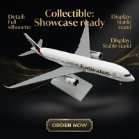 Modèle d'avion Emirates A350 de 30 cm, avion de passagers Airbus, modèle en résine solide, objet de collection