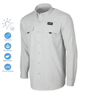 Customize OEM Blank Quick Dry Performance Long Sleeve Men's upf 50 fishing t-shirts Button Down Up Fishing Shirts