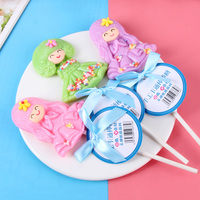 Fabricant OEM en marque blanche, vente en gros, sucettes personnalisées HALAL, forme petite fille, saveur fruitée pour les collations des enfants