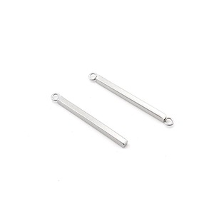 Anno Jewelry Barre carrée en acier inoxydable avec anneau soudé pour boucles d'oreilles, accessoires de bijoux DIY, longueur 30 mm - Product Image 4