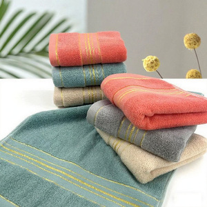 Toallas Faciales a Rayas de Algodón Puro 35x75cm, Suaves y Absorbentes, Ideales para Regalo, Toallas Rectangulares Amigables con la Piel - Product Image 2