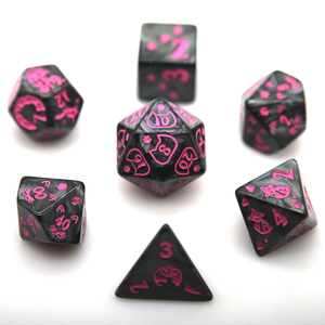 Ensemble de dés <span class=keywords><strong>RPG</strong></span> en acrylique bleu à motif de chats pour les jeux de dés polyédriques DND Donjons et Dragons - Product Image 1