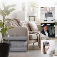 Support d'ordinateur portable réglable en bois avec coussin et compartiments de rangement, portable pour bureau à domicile, adapté aux adultes et étudiants, convient aux tablettes de 14 à 17 pouces