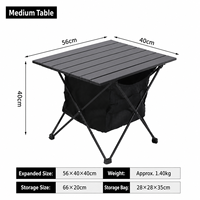 Table de camping pliable légère et portable en alliage d'aluminium, style glamping, en forme d'œuf, avec structure en X, pour l'extérieur