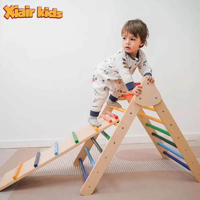 Xiair Montessori Wooden Plywood Birch Climbing Children Indoor Play Gym Toys Folding Piklers Triangle