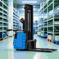 Transpalette Électrique QMIGA 2000kg Batterie 48V Longueur de la Fourche 1160mm Chariot à Conduite Manuelle Certifié CE Export