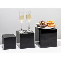 YOUYIZUO Noir Cascade Dessert Buffet Riser Acrylique Gâteau Stand cube Fond Creux Boîte pour Affichage des Aliments