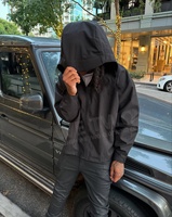 Vêtements d'extérieur personnalisés Anorak en nylon zippé capuche rigide extérieur coupe-vent imperméable randonnée coupe-vent manteau de pluie hommes veste Softshell