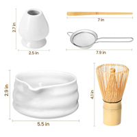 Vente en gros d'ensembles de fouets à matcha en céramique et bambou personnalisés OEM