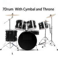 7pcs Drum Set with Cymbal and Throne