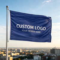 Drapeau publicitaire promotionnel extérieur en polyester durable avec logo personnalisé et bords doublement cousus