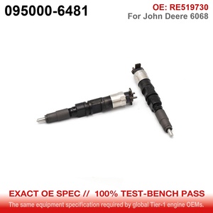 Injecteur Common Rail 095000-6481 RE519730 pour <span class=keywords><strong>tracteur</strong></span> <span class=keywords><strong>John</strong></span> <span class=keywords><strong>Deere</strong></span>, moteur <span class=keywords><strong>John</strong></span> <span class=keywords><strong>Deere</strong></span> 6068 - Product Image 1