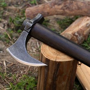 Hacha decorativa DIY para exteriores con mango de madera, hacha de doble hoja de acero inoxidable con filo de corte de 3 cm, martillo de campo para montañismo - Product Image 5