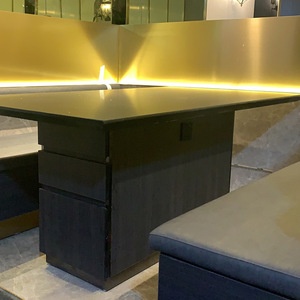 Wansui Nhà Đơn Giản Bằng Đá Cẩm Thạch Thiết Kế Gỗ Kim Loại Lẩu Bảng Cho Nhà Thanh Nhà Bếp Nhà Hàng Trường Hợp Hiển Thị Cho Cừu Bọ Cạp Hot - Product Image 2