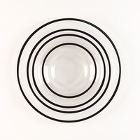 Assiette plate transfrontalière en verre à bord doré avec incrustation dorée, style occidental, pour steak, fruits, collations et présentation