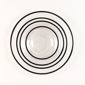 <span class=keywords><strong>Assiette</strong></span> plate transfrontalière en verre à bord doré avec incrustation dorée, style occidental, pour steak, fruits, collations et présentation - Product Image 2