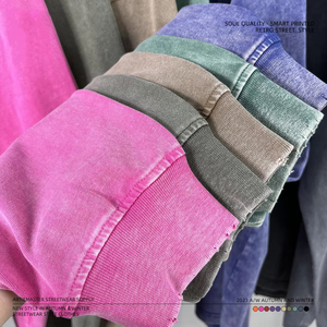 เสื้อยืดแขนยาวพิมพ์ลาย DTG แบบพัฟพริ้นท์ ลายบาติก ย้อมสีแบบแอซิดวอช ผ้าฝ้าย 100% เสื้อยืดโลโก้สั่งทำทรงโอเวอร์ไซส์ ไหล่ตก สำหรับผู้ชาย - Product Image 4