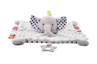Doudou animal en peluche super doux personnalisé avec doublure en maille pour enfants de 0 à 24 mois, jouet hochet éléphant lapin unisexe 28 cm
