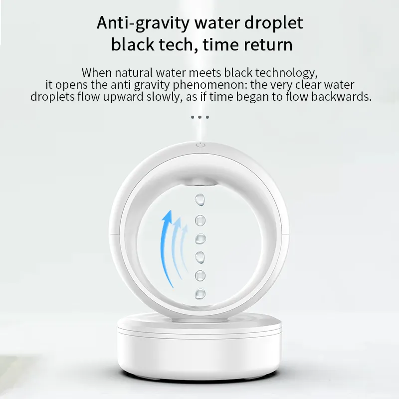 2024 nouveau diffuseur d'arôme de veilleuse ultrasons brume fraîche anti-gravité design créatif goutte d'eau anti-gravité humidificateur d'air