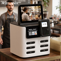 Nouvelle Station de Location de Batteries Externes Relink 2026 à 6 Emplacements avec Support de Terminal de Point de Vente et Écran Tactile 8 Pouces CE FCC pour le Marché Français