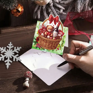 Carte de vœux en 3D pour <span class=keywords><strong>la</strong></span> Saint-Valentin avec découpe en diamant, motif ours, fleur et cœur - Product Image 6