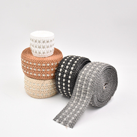 Ruban de couture en PP de 5,5 cm pour la décoration de sandales avec strass, ruban semi-accessoire, tissage jacquard, dessus de chaussure pour sandales