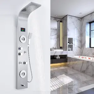 Mélangeur de robinet de baignoire douche, salle de bains haut de gamme, bain de pluie, ensemble de douche murale, panneaux de douche de cascade