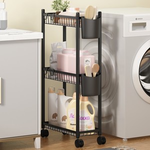 Chariot de rangement mobile sur pied à 3/4 niveaux pour <span class=keywords><strong>les</strong></span> espaces étroits de salle de bain et toilettes, sans installation requise, exclusivité transfrontalière - Product Image 2