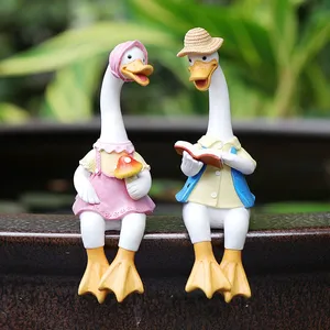 Couple Duck Statue in Resin Crafts Outdoor Courtyard Garden Decoration Sculpture Figurine Model for Gifts