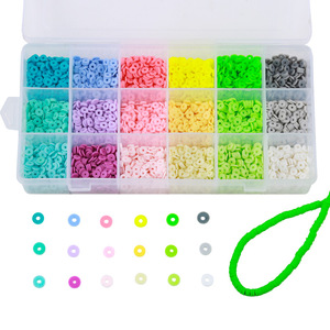 ลูกปัดดินโพลิเมอร์ 6 มม. ทรงกลม คละสี กล่อง 24 ช่อง อุปกรณ์ทำเครื่องประดับ DIY วัสดุงานฝีมือสไตล์โบฮีเมียน - Product Image 4