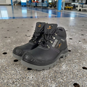 Botas de trabajo con puntera de acero y placa de entresuela de PU, zapatos de seguridad de cuero de vaca impermeables para invierno y otoño, novedad en stock - Product Image 3