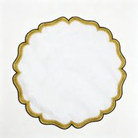 Set de table rond personnalisable de style japonais, brodé et festonné, 38x38cm, en coton et lin, résistant à la chaleur, pour la maison et les restaurants