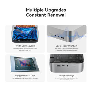 كمبيوتر مصغر SER9 Pro بدقة 4K مع معالج AMD Ryzen 9 HX370 وذاكرة DDR5 سعة 32 جيجابايت وقرص صلب <span class=keywords><strong>M</strong></span>.2 PCIe 4.0 مزدوج سعة 1 تيرابايت، جديد مع منفذ Type-C وقابس أسترالي - Product Image 3