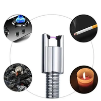DEBANG gros coupe-vent 360 degrés Rotation libre BBQ briquet USB Rechargeable électrique arc briquet pour bougie cuisine