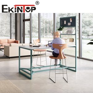 EkiNTop Rectangle Conference <b>Table</b> Metal Frame Industrial Design <b>Office</b> Furniture for Meeting Room 4 Seats Stable Structure - Product Image 2