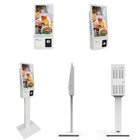 Kiosque de commande automatique 21,5/23,8/27 pouces avec scanner et imprimante, paiement par terminal de point de vente, paiement par carte de crédit pour la restauration rapide