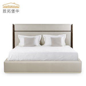 Barato de <span class=keywords><strong>la</strong></span> fábrica Italia estilo de marco de madera maciza cama casa muebles de alta cabecero de cama de hotel de 5 estrellas de <span class=keywords><strong>la</strong></span> cama - Product Image 1