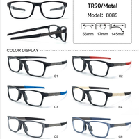 Monture de lunettes de soleil de créateur en TR90 avec branches métalliques, personnalisable avec logo, pour verres optiques
