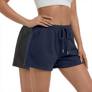 Shorts de jogging décontractés pour femmes avec cordon de serrage, taille élastique, couleur unie, pour la détente - Product Image 4