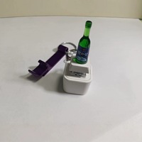 Porte-clés Mini Bouteille de Vin LED avec Son de Clic Clapotant, Jouet Anti-Stress, Pendentif de Sac Portable, Décoration de Bureau